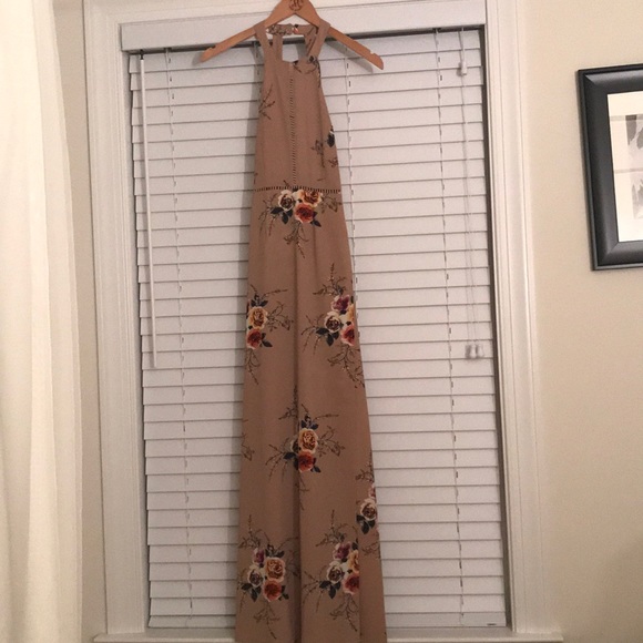 NWT Taupe floral high neck maxi dress - Picture 4 of 8